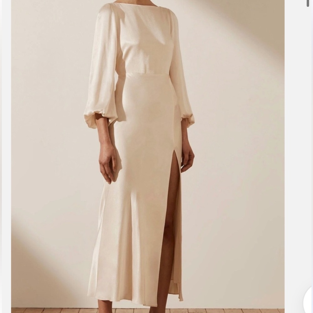 La Lune bridal balloon sleeve dress